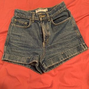 American Apparel High Waisted Jean Shorts(Size 25)